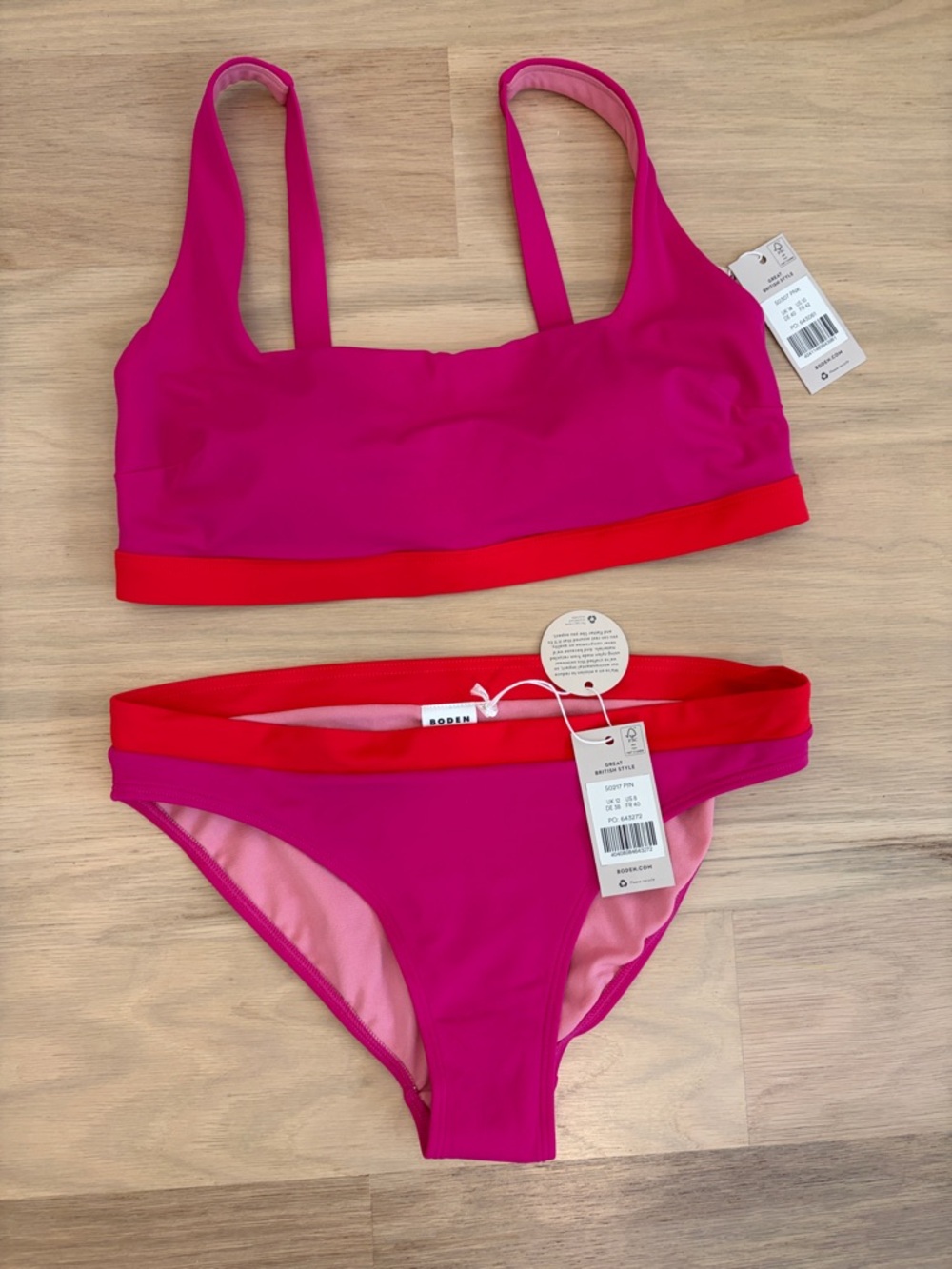 Boden Hot Pink/Orange Bikini Set, NWT, 10/8 READ